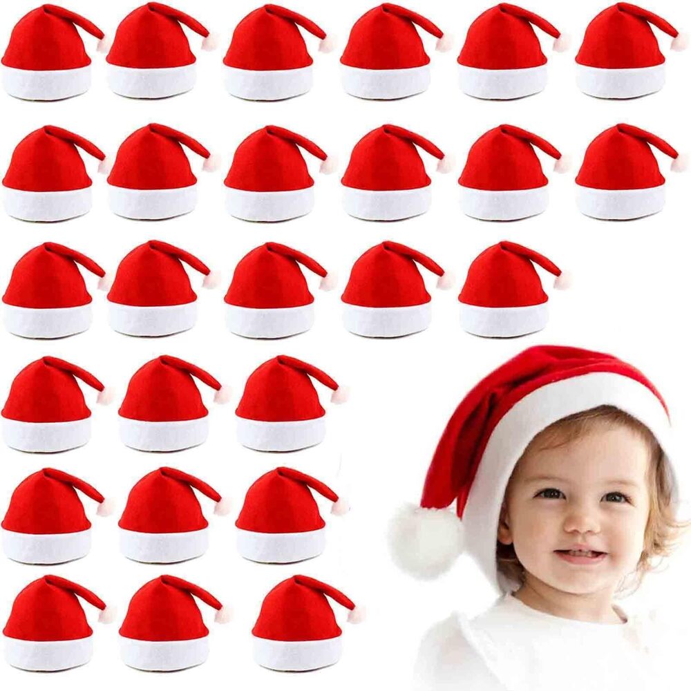 7543 Santa Hats Bulk for Adults,24pcs Christmas Hats Adults Universal Fit